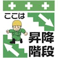 【CAINZ-DASH】昭和商会 単管シート　ワンタッチ取付標識　イラスト版　ここは昇降階段 T-021【別送品】