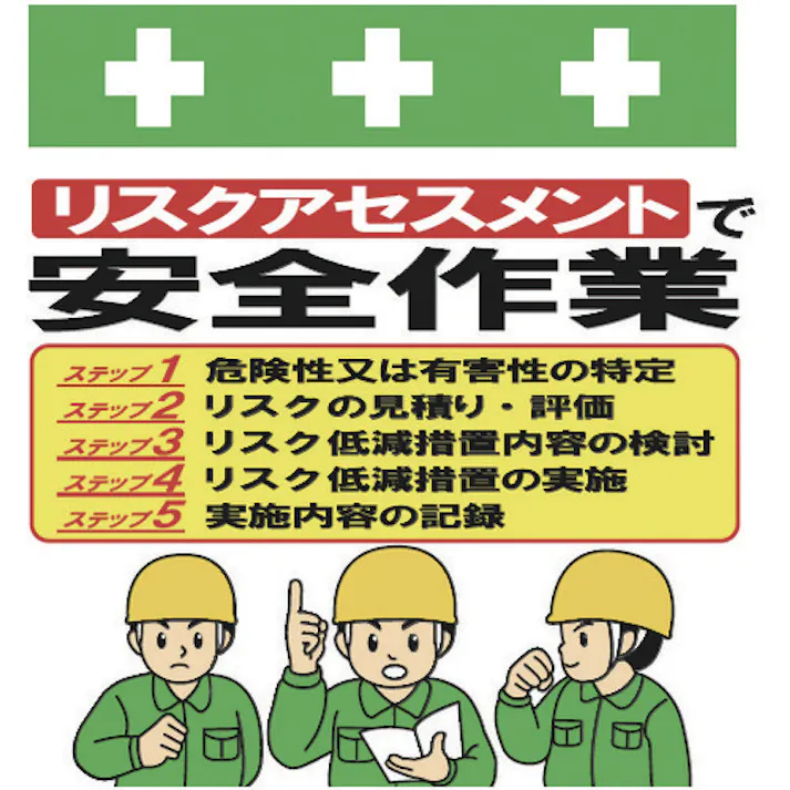 【CAINZ-DASH】昭和商会 単管シート ワンタッチ取付標識 イラスト版 リスクアセスメントで安全作業 T-053【別送品】