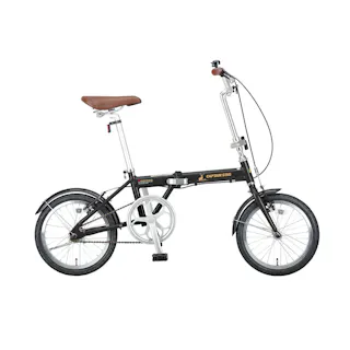 【自転車】CAPTAIN STAG アルミ折りたたみ自転車 アルル 16インチ YG-1391 マットブラック