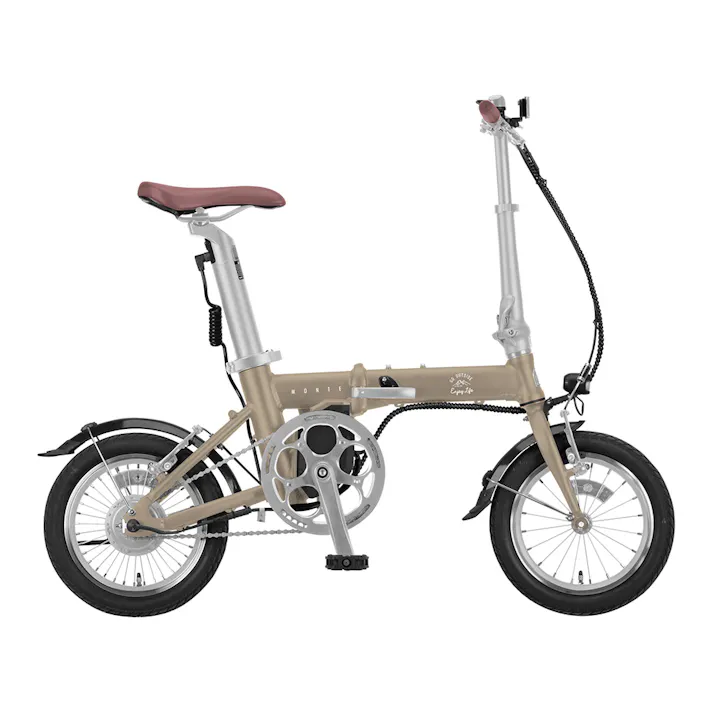 CAPTAIN STAG eリライト電動折りたたみ自転車 14インチ YG-1543 モンテカーキ
