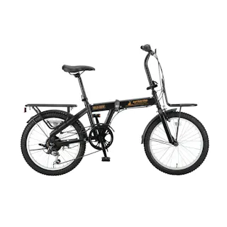 【自転車】CAPTAIN STAG 折りたたみ自転車 ワイルドクルー 20インチ 外装6段 YG-1544 マットブラック