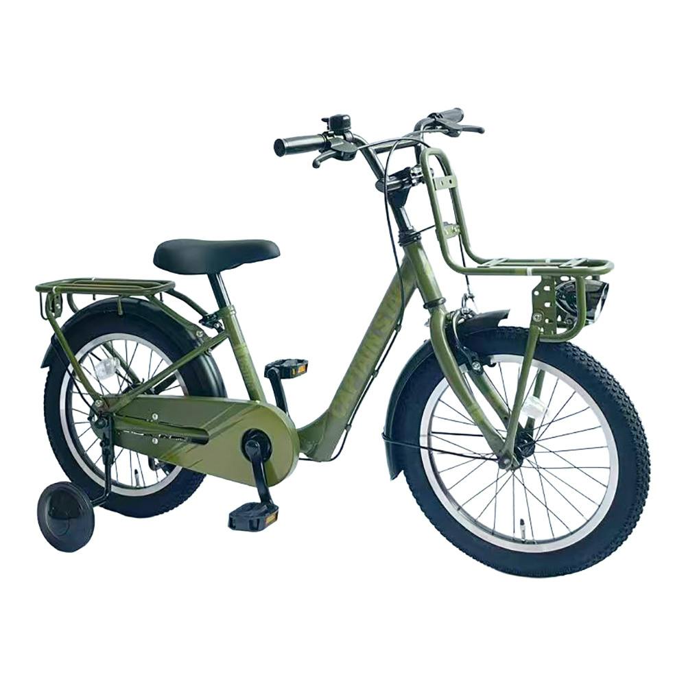 【自転車】CAPTAIN STAG バーギージュニア YG-1638 16インチ アーミーグリーン