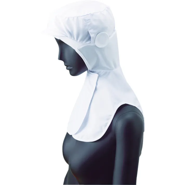 【CAINZ-DASH】サーヴォ ロングフード 衛生帽子 ホワイト S DC-5182-S【別送品】