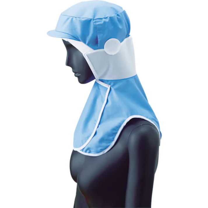 【CAINZ-DASH】サーヴォ ロングフード 衛生帽子 サックス S DC-5212-S【別送品】
