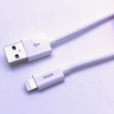オズマ アイホープ Lightning通信充電ケーブル USB 3A 2m ホワイト