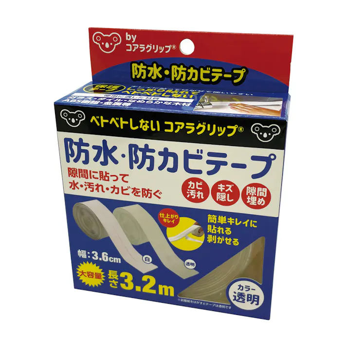 Jit コアラグリップ 防水・防カビテープ 透明 KG-12 長さ3.2m
