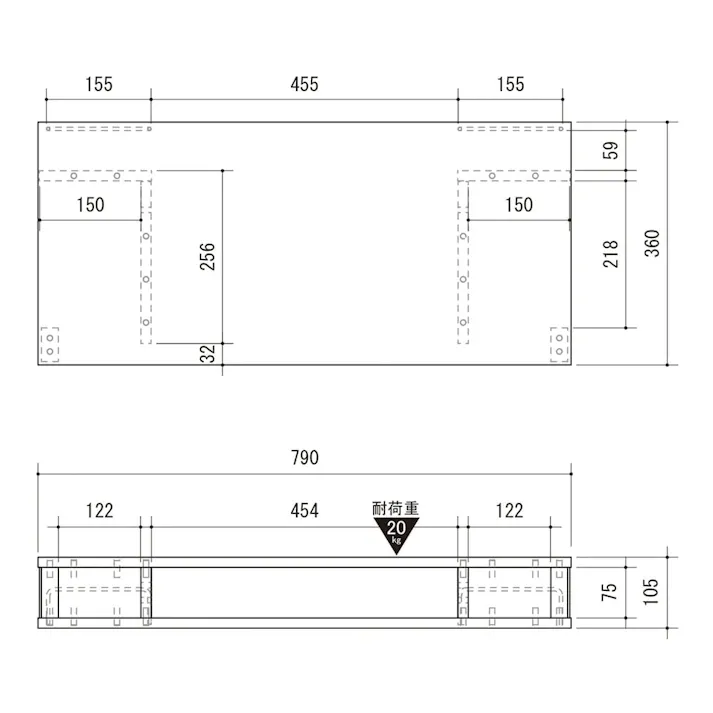 ちょい足しラックプラスAS-80PL-DB【別送品】