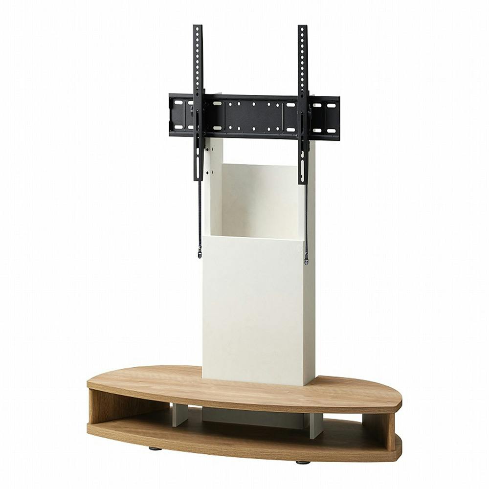 フロアスタンド ナチュラル×ホワイト RDS-1212TV-NA 幅115cm 奥行48cm 高さ113.2cm【別送品】