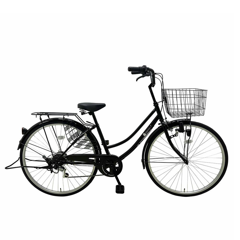 【自転車】軽快車 エスタシオン Estacion 27インチ 外装6段 ブラック