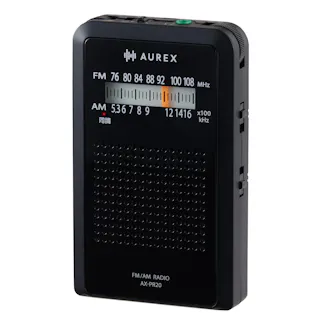 AUREX LEDライト付き ポケットラジオ ブラック AX-PR20(K)