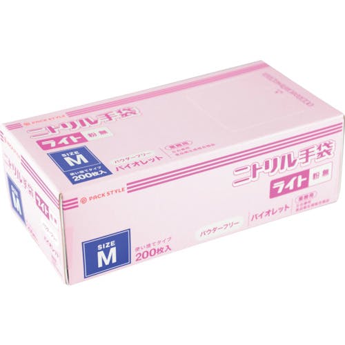 CAINZ-DASH】折兼 ニトリル手袋ライト粉無 M 紫 H 586524【別送品