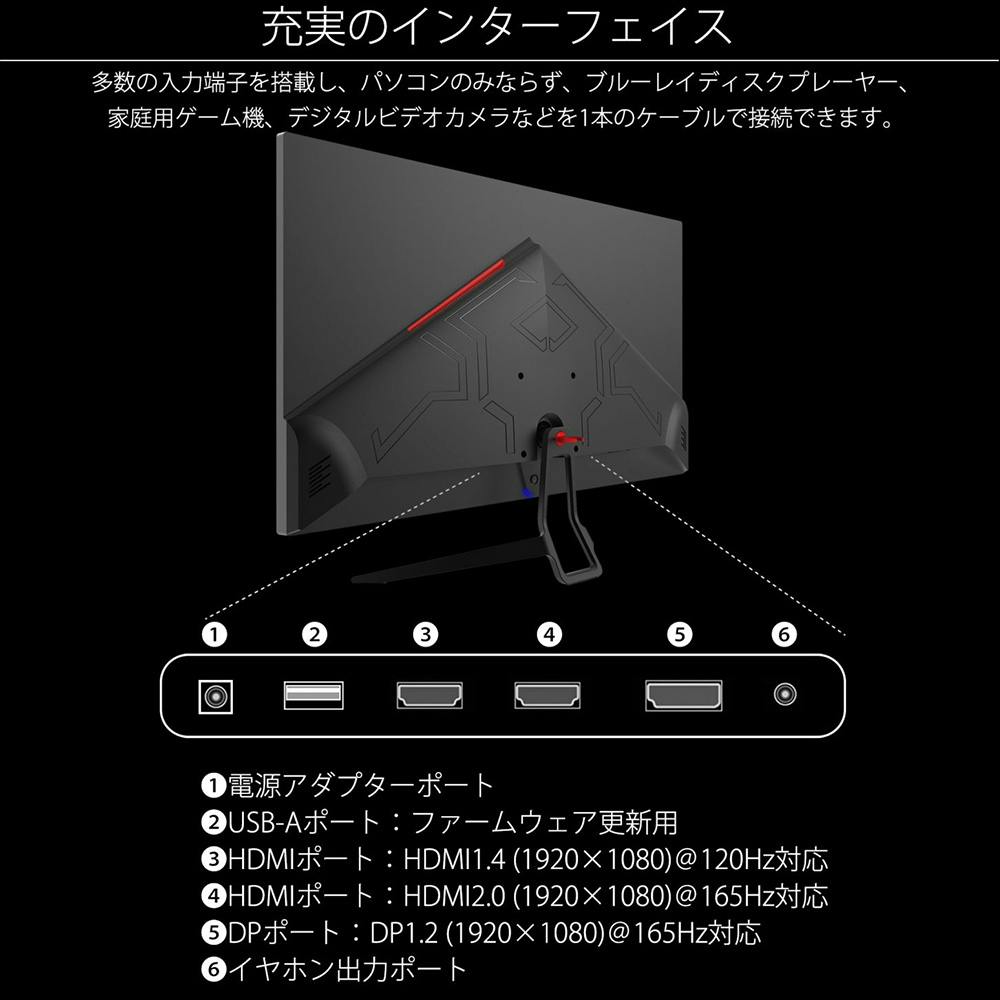 JAPANNEXT 31.5インチフルHD ゲーミングモニター JN-315MV165FHD