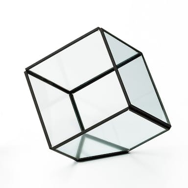 ジオメティックガラス キューブ L