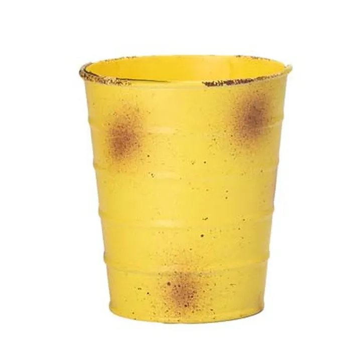 ブリキアンティケポット イエロー