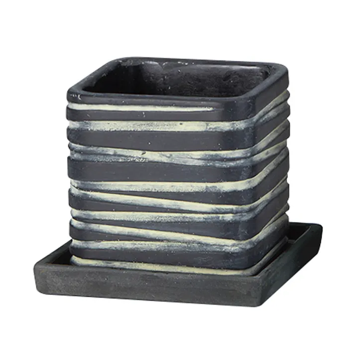 ジオポット スクエアー S ブラック