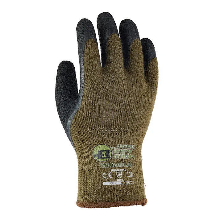 サーモプラス 防寒背抜き手袋 オリーブ LL 1双