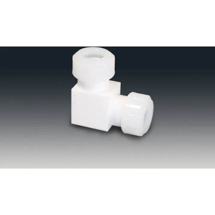 【CAINZ-DASH】フロンケミカル チューブ継手(フッ素樹脂) PTFEスリーシール式L型ジョイント 6φ NR1090-001【別送品】