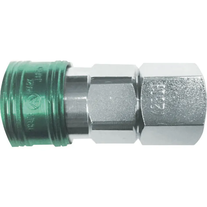 【CAINZ-DASH】ヤマトエンジニアリング 金属カップリング BLY-Cシリーズ カラーカップリングソケット(おねじ取付用) グリーン 10個入 相手側取付サイズRc1/4 BLY22-SF-G【別送品】