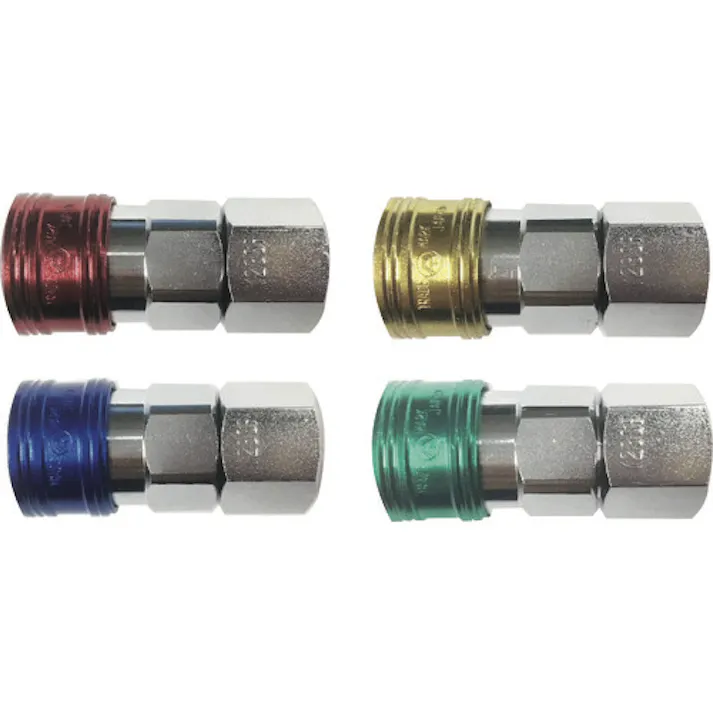 【CAINZ-DASH】ヤマトエンジニアリング 金属カップリング BLY-Cシリーズ カラーカップリングソケット(おねじ取付用) グリーン 10個入 相手側取付サイズRc1/4 BLY22-SF-G【別送品】