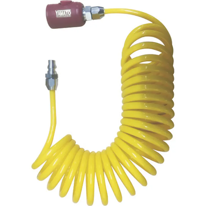 【CAINZ-DASH】ヤマトエンジニアリング スパイラルエアホース(ボタン式カップリング付) YCU-3BT【別送品】