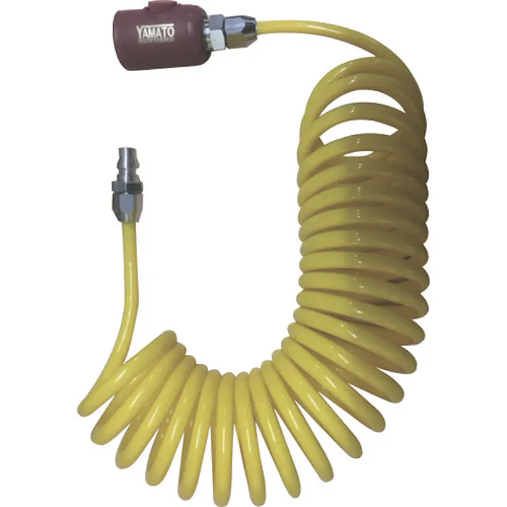 【CAINZ-DASH】ヤマトエンジニアリング スパイラルエアホース(ボタン式カップリング付) YCU-7BT【別送品】