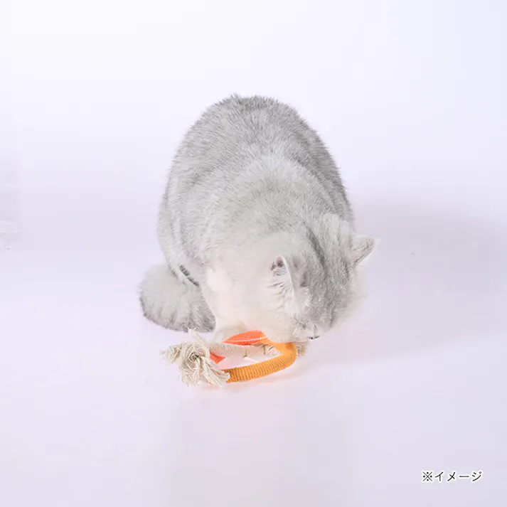 インポート猫おもちゃ じゃらしロープ レッド