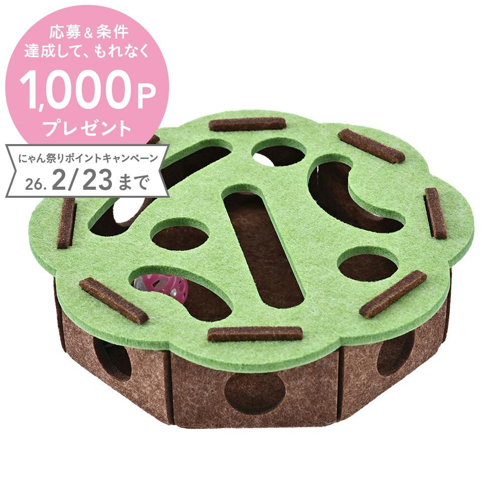 フェルトボール付き猫おもちゃ 花形