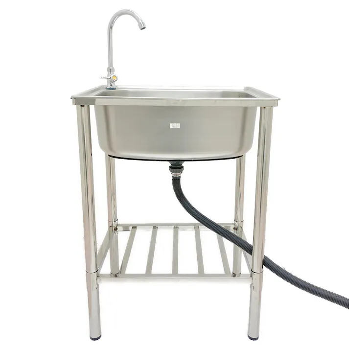 蛇口付きステンレス流し台 60cm