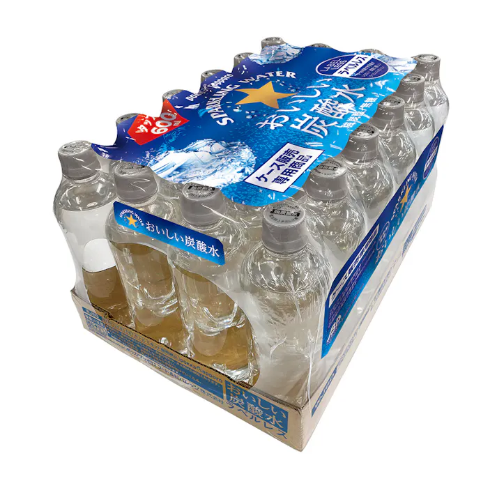 【ケース販売】ポッカサッポロ おいしい炭酸水ラベルレス ハーフトレイシュリンクパック 600ml×24本