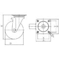 【CAINZ-DASH】ユーエイ　キャスター事業部 プレート式　自在　キャスター　ウレタン　車輪径１５０ｍｍ　　ＰＭタイプ　ＰＭＳ型（Ｅ４６）　取付寸法９４×９４（８７×８７） PMS-150UWBINJ-E46【別送品】
