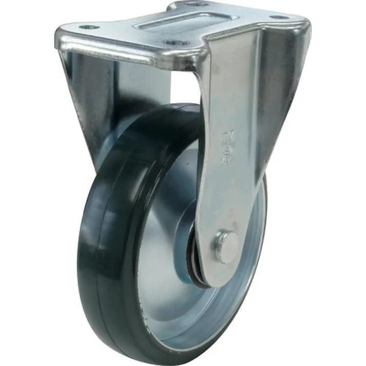 【CAINZ-DASH】ユーエイ キャスター事業部 プレート式 固定 キャスター ウレタン 車輪径130mm PMタイプ PMR型 取付寸法100×56 PMR-130UWBINJ【別送品】