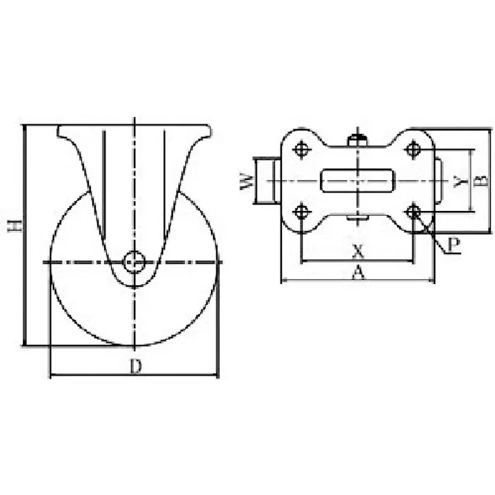 【CAINZ-DASH】ユーエイ キャスター事業部 プレート式 固定 キャスター プレミアムウレタン 車輪径130mm PMタイプ PMR型 取付寸法100×56 PMR-130APU【別送品】