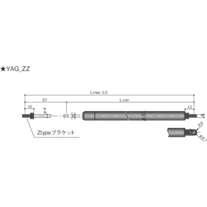 【CAINZ-DASH】ユーエイ キャスター事業部 ガススプリング YAGタイプ YAG100078ZZ【別送品】