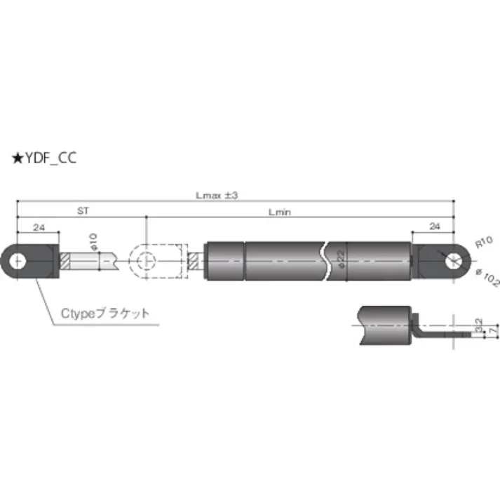 【CAINZ-DASH】ユーエイ キャスター事業部 ガススプリング YDFタイプ YDF130294CC【別送品】