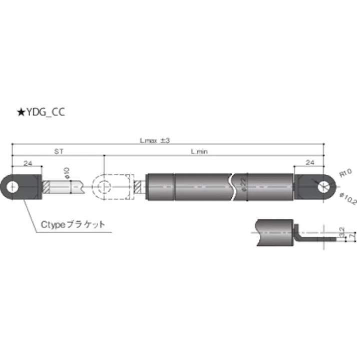 【CAINZ-DASH】ユーエイ キャスター事業部 ガススプリング YDGタイプ YDG100392AA【別送品】