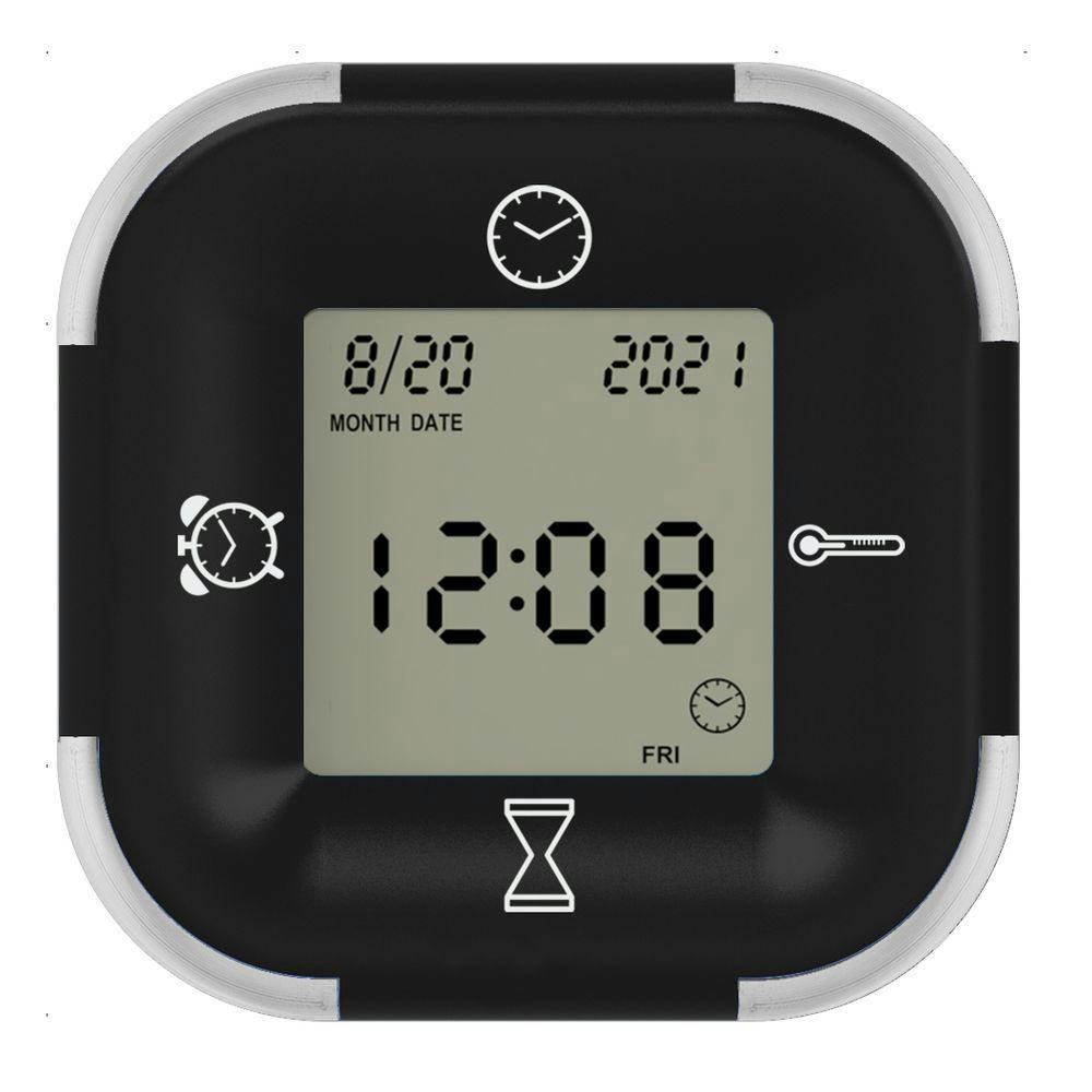 保土ヶ谷電子販売 回転式置き時計 ブラック AC-KTK-2BK | 時計 