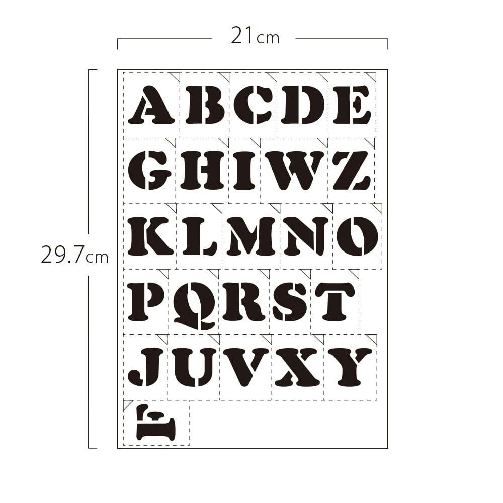 グラフィティーステンシル アルファベット FONT1-A4Sサイズ 大文字 SS