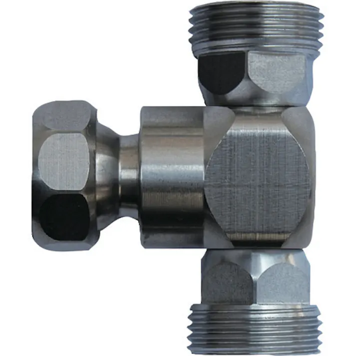 【CAINZ-DASH】ヒルトライン社 ステンレス製クーラントホース(1/4ホースシステム)用ジョイント T型ボールジョイント 1WV-2K【別送品】