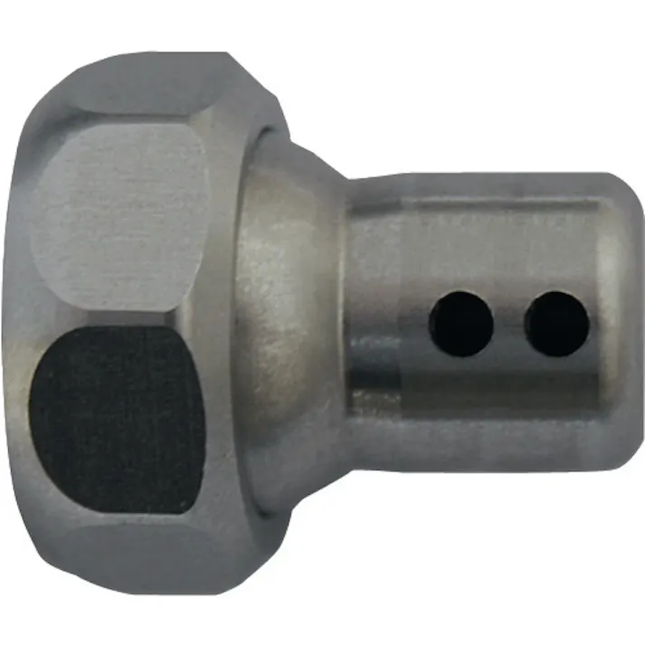 【CAINZ-DASH】ヒルトライン社 ステンレス製クーラントホース(1/4ホースシステム)用90°丸ノズル Φ2.0×穴数2(アジャストナット入り) 1DU-90-2【別送品】