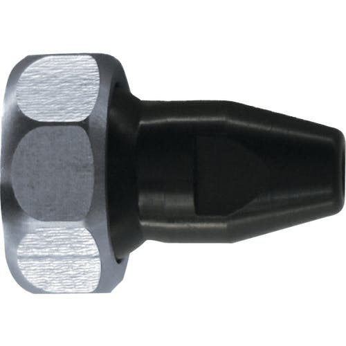 【CAINZ-DASH】ヒルトライン社 ステンレス製クーラントホース（１／４ホースシステム）用樹脂製丸ノズル　Φ３．２×穴数１（アジャストナット入り） KU-1DU-32【別送品】