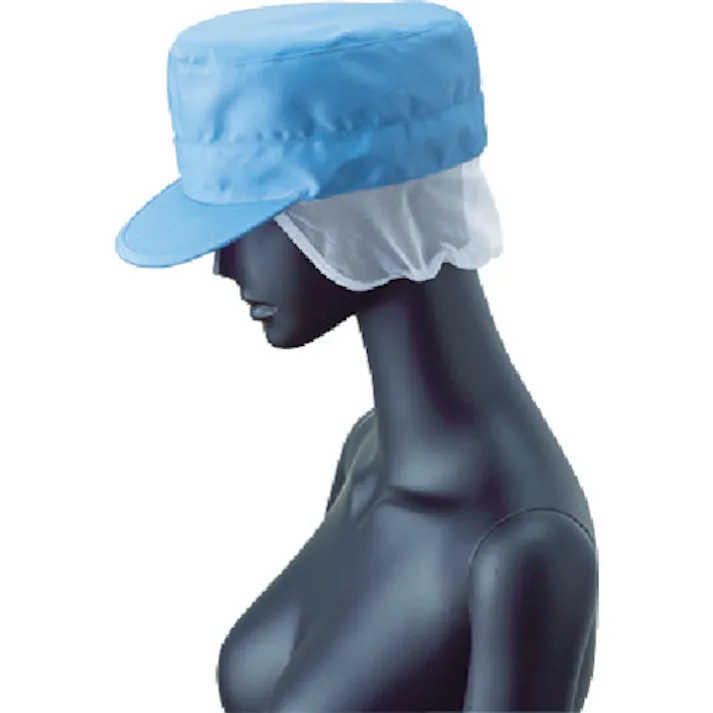 【CAINZ-DASH】サーヴォ 丸天帽子 メッシュケープ付き 衛生帽子 サックス F FH5157【別送品】