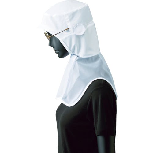 【CAINZ-DASH】サーヴォ ロングフード　衛生帽子　ホワイト　Ｌ G-5111-L【別送品】