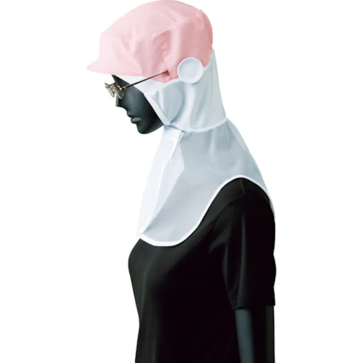 【CAINZ-DASH】サーヴォ ロングフード 衛生帽子 ピンク M G-5113-M【別送品】