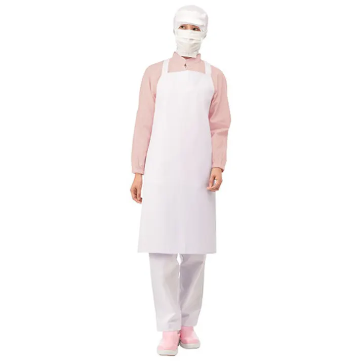 【CAINZ-DASH】サーヴォ エプロン 撥水 食品工場 厨房 業務用 ホワイト F FBPU-1804-A9【別送品】