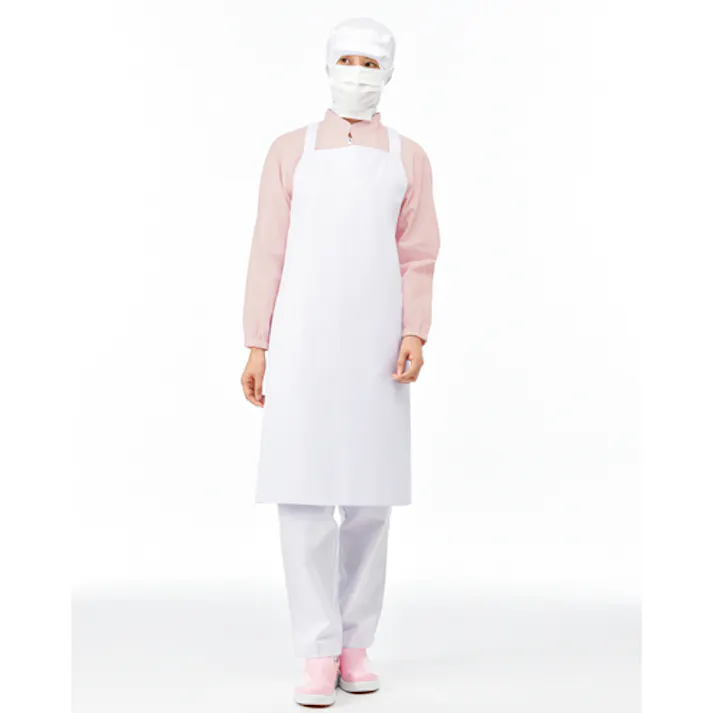 【CAINZ-DASH】サーヴォ エプロン 撥水 食品工場 厨房 業務用 ピンク F FBPU-1804-D1【別送品】