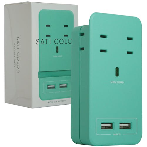 ファーゴ SATI COLOR AC4個口 4.2A USB ライトブルー CT221LB タップ ファーゴ SATI COLOR AC4個口 4.2A USB ライトブルー CT221LB タップ