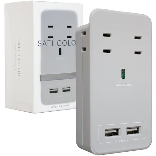 ファーゴ SATI COLOR AC4個口 4.2A USB ライトグレイ CT221GY タップ ファーゴ SATI COLOR AC4個口 4.2A USB ライトグレイ CT221GY タップ