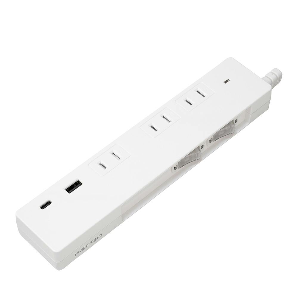 Type-Cポート付き電源タップ PD30W USB ホワイト PTC1337WH 電源ケーブル・延長コード Type-Cポート付き電源タップ PD30W USB ホワイト PTC1337WH 電源ケーブル・延長コード