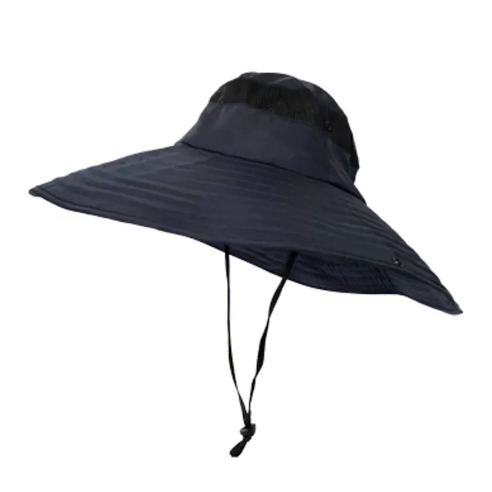 つば広日よけハット ネイビー