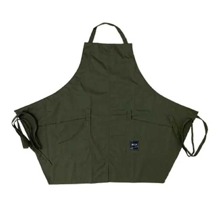 いろいろ入る5ポケットエプロン カーキ